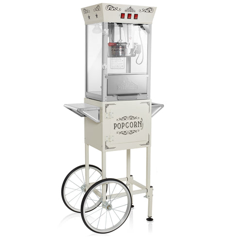 8 oz. Movie Theater Popcorn Machine with Cart, Cream